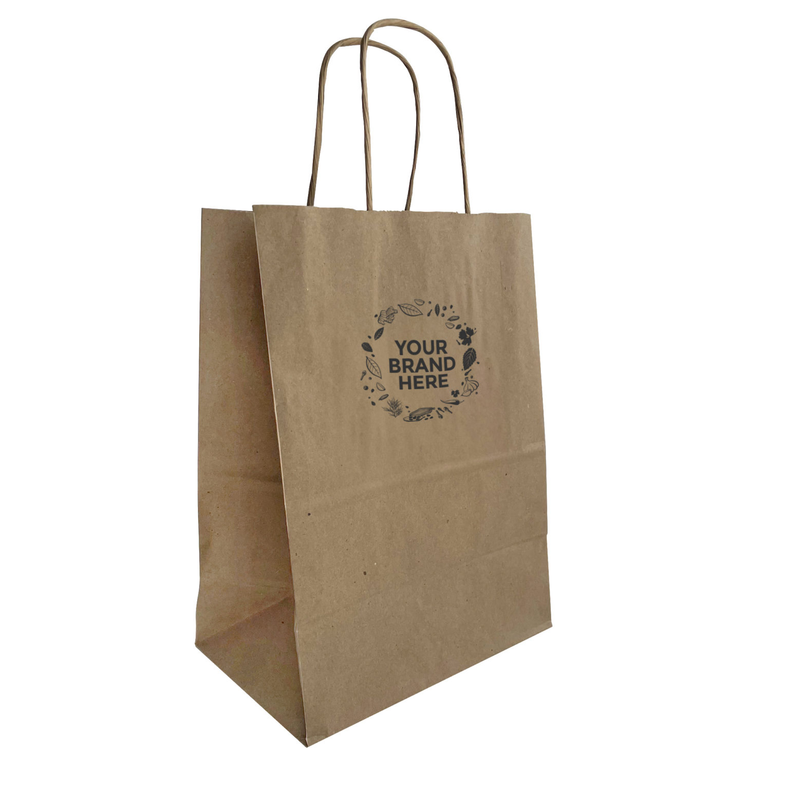 Branded Kraft Paper Bags 8″ x 4.5″ x 10.6″ | 1000/order – Packaging ...